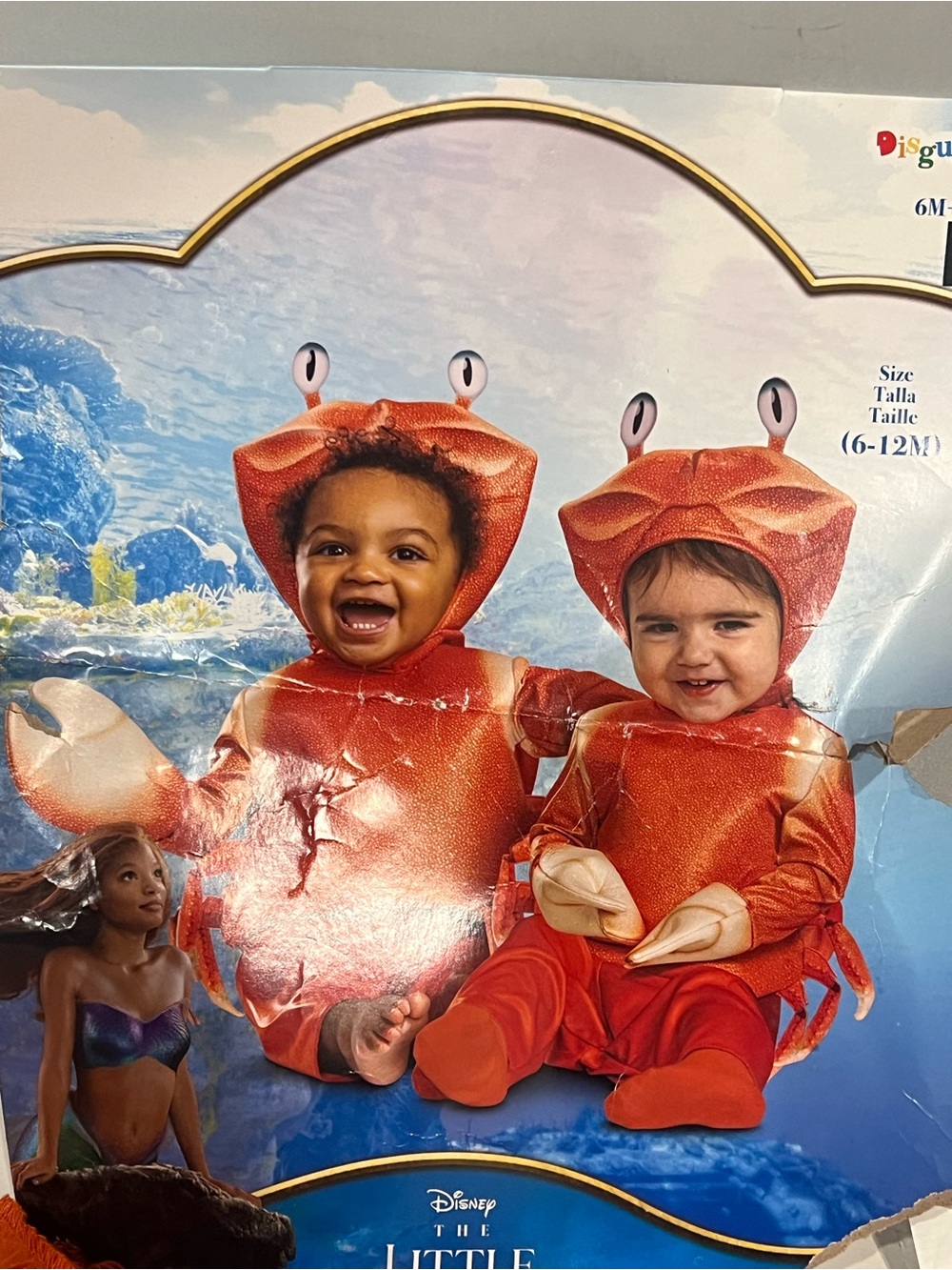 Disney the Little Mermaid Sebastian Crab Costume, Size 6-12 M Halloween No Hat *